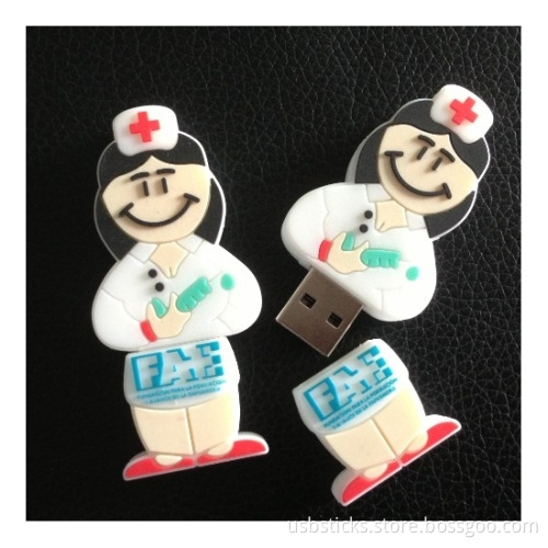 rubber nurse usb pen drive as promotional gift